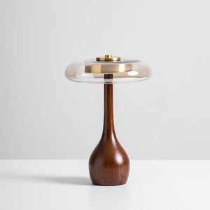 Amber Glass Mushroom Lamp