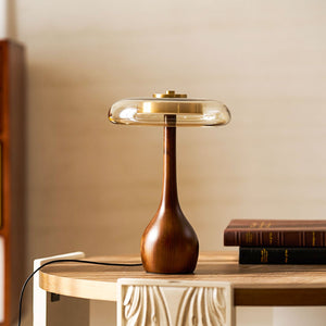 Amber Glass Mushroom Lamp