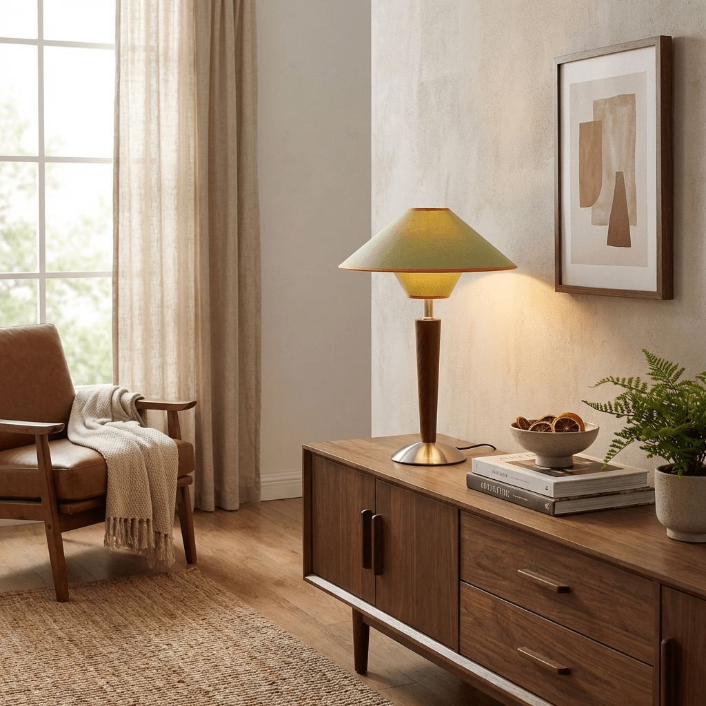 Sculpted Wood Table Lamp