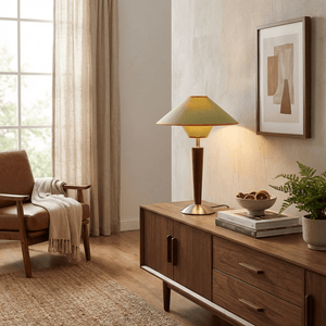 Sculpted Wood Table Lamp
