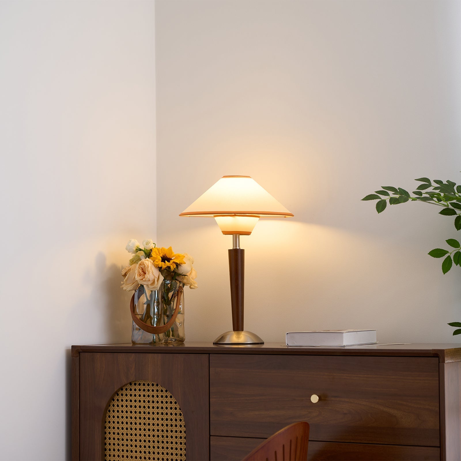 Sculpted Wood Table Lamp