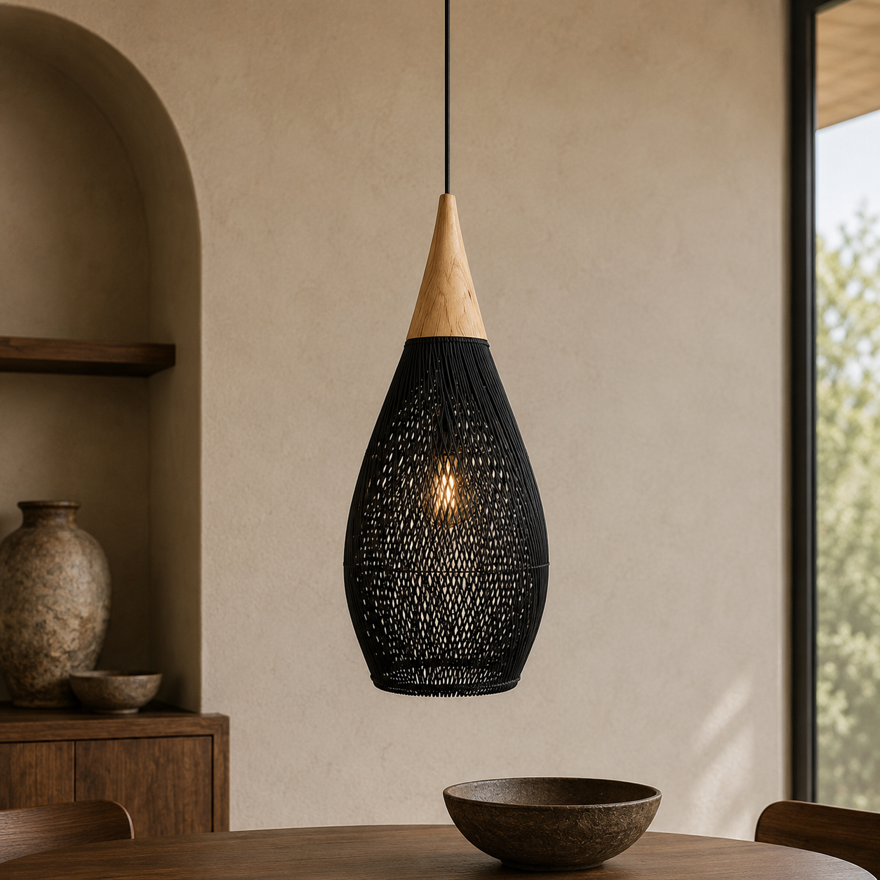 Woven Rattan Pendant