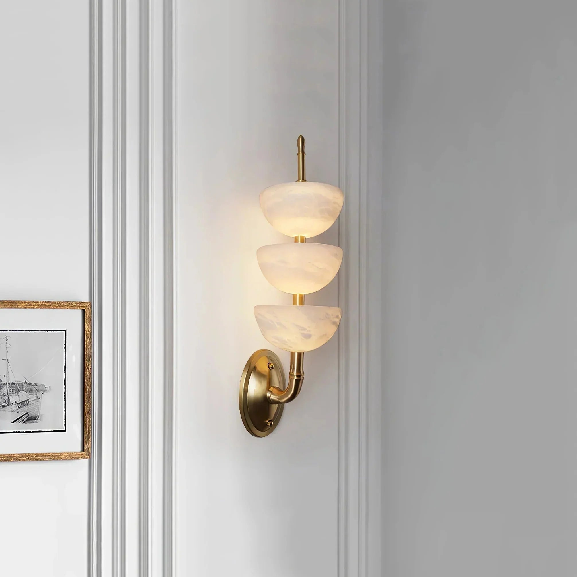 Alabaster Stacked Sconce