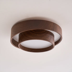Walnut Halo Flush Light