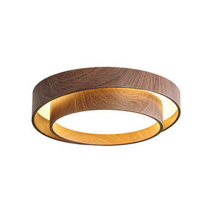 Walnut Halo Flush Light