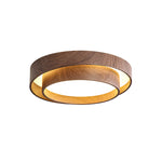 Walnut Halo Flush Light