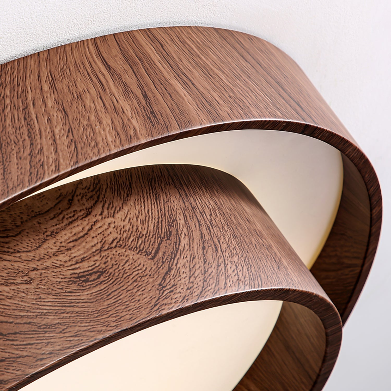 Walnut Halo Flush Light