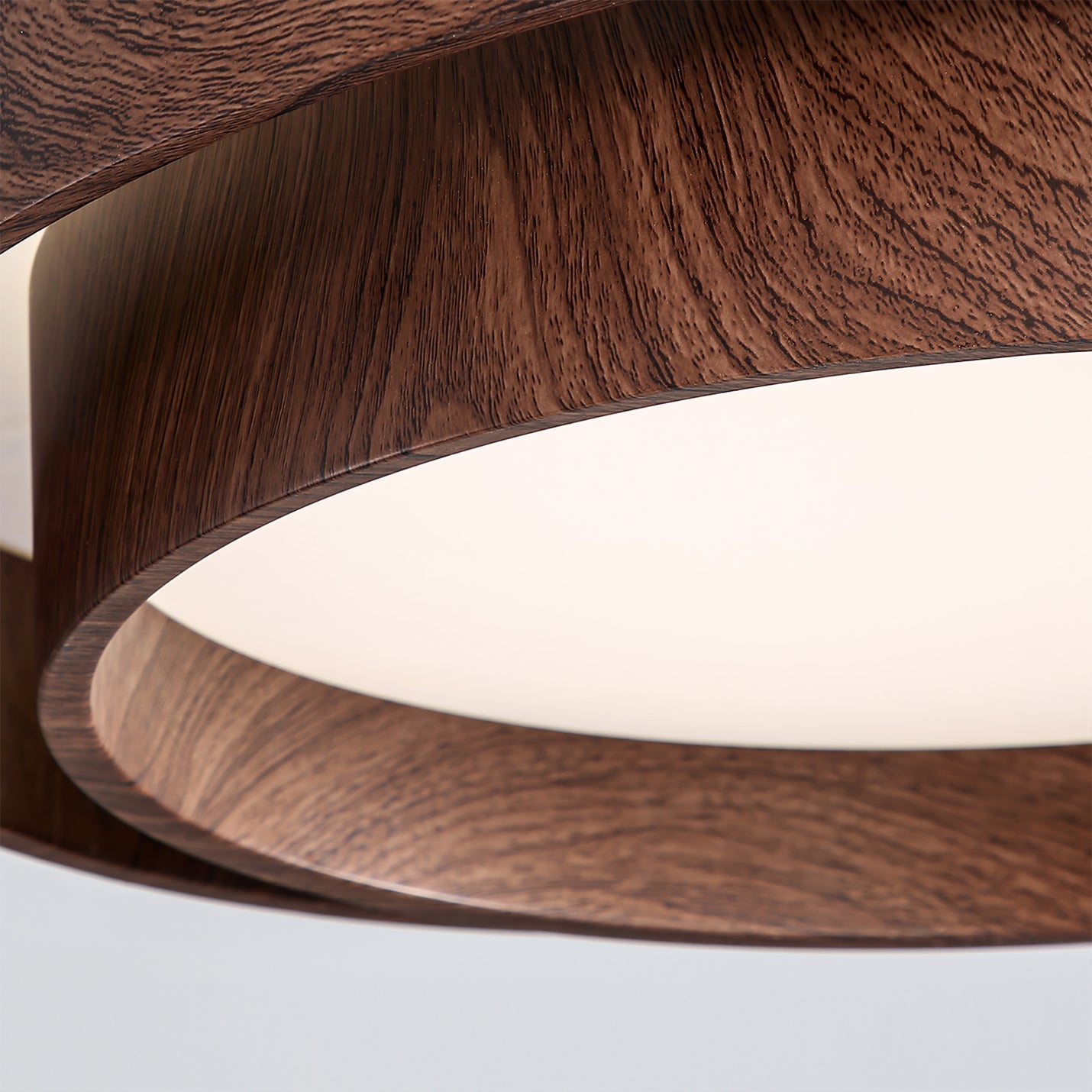 Walnut Halo Flush Light