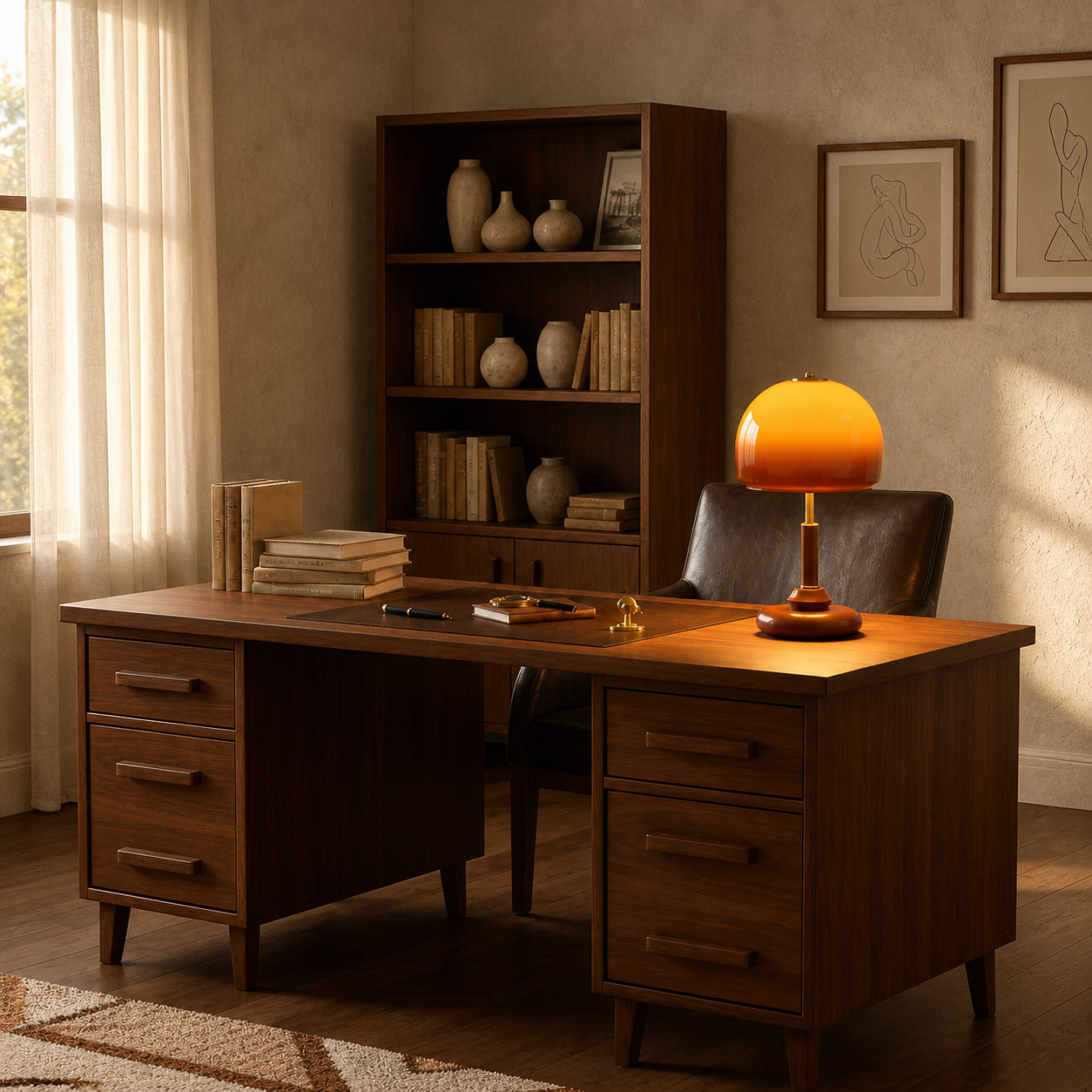 Sculpted Glass Table Lamp