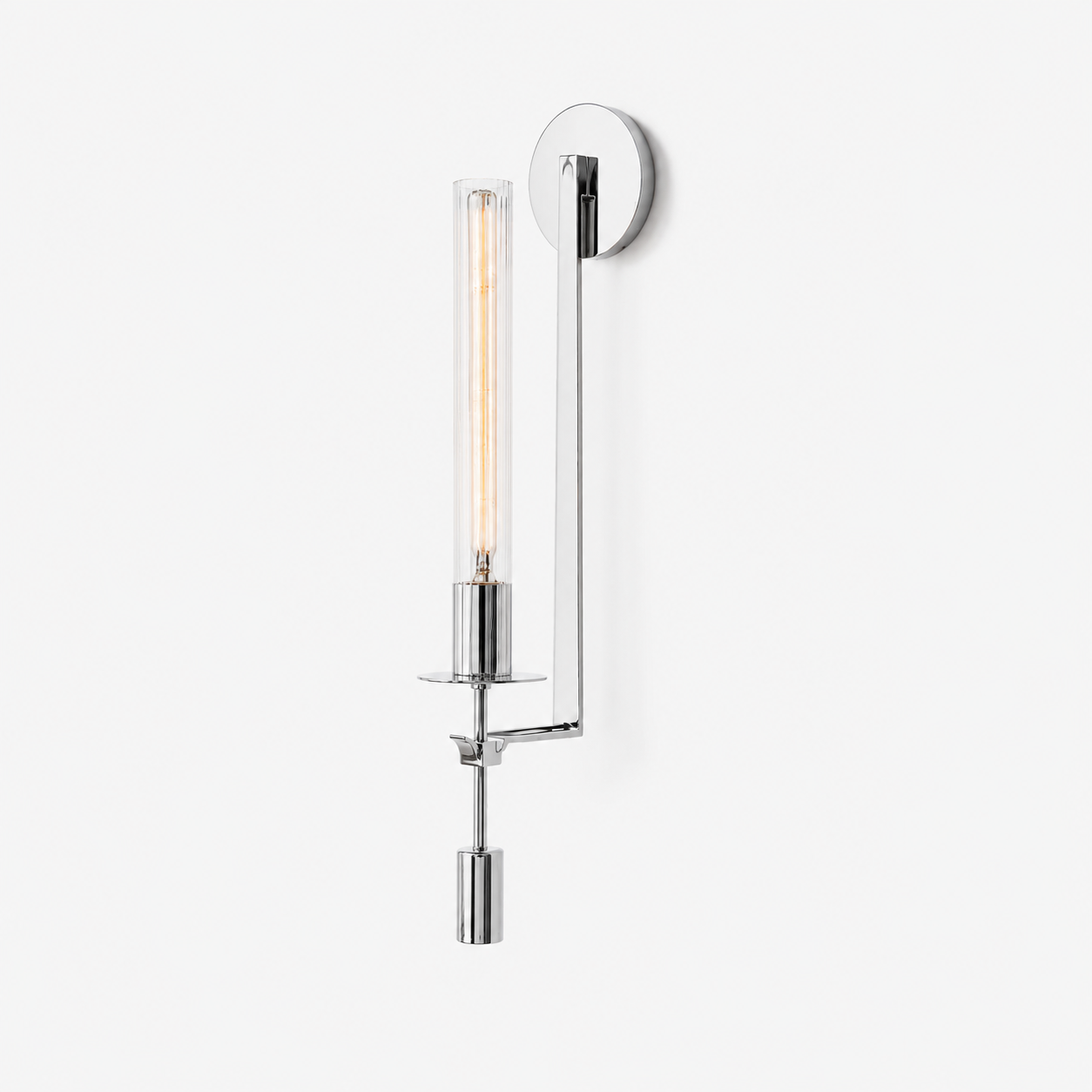 Fluted Glass Brass Sconce