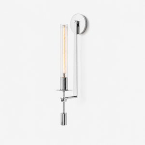 Fluted Glass Brass Sconce