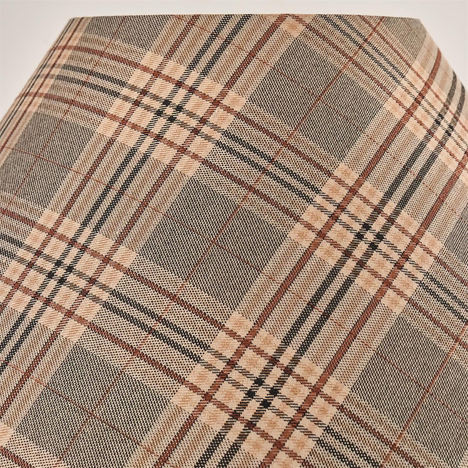 Plaid Wood Table Lamp