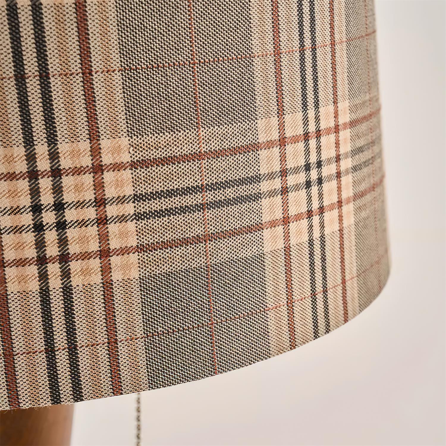 Plaid Wood Table Lamp