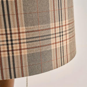 Plaid Wood Table Lamp