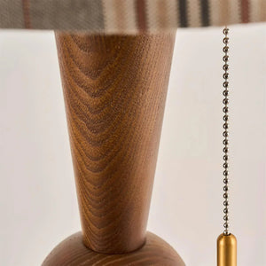 Plaid Wood Table Lamp