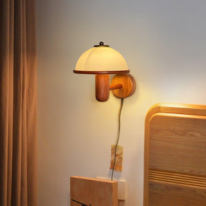Mushroom Oak Wall Lamp