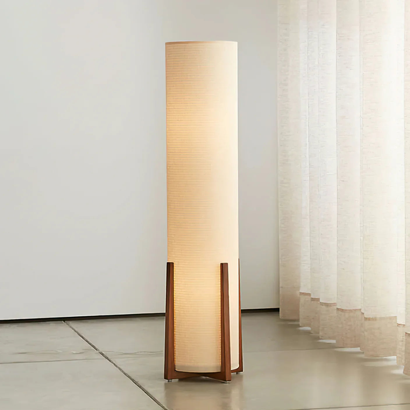 Walnut Tower Floor Lamp