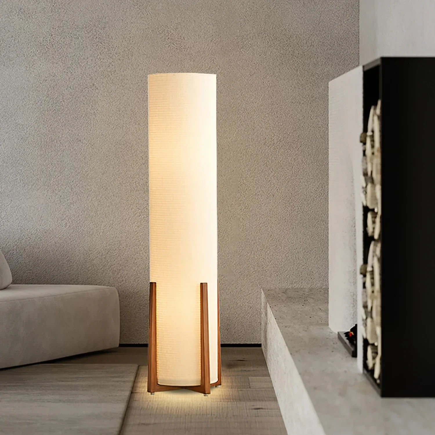Walnut Tower Floor Lamp