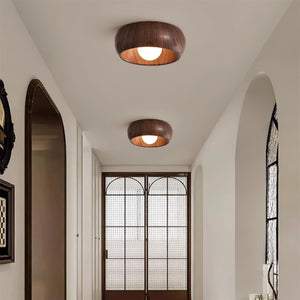 Halo Wood Flush Light