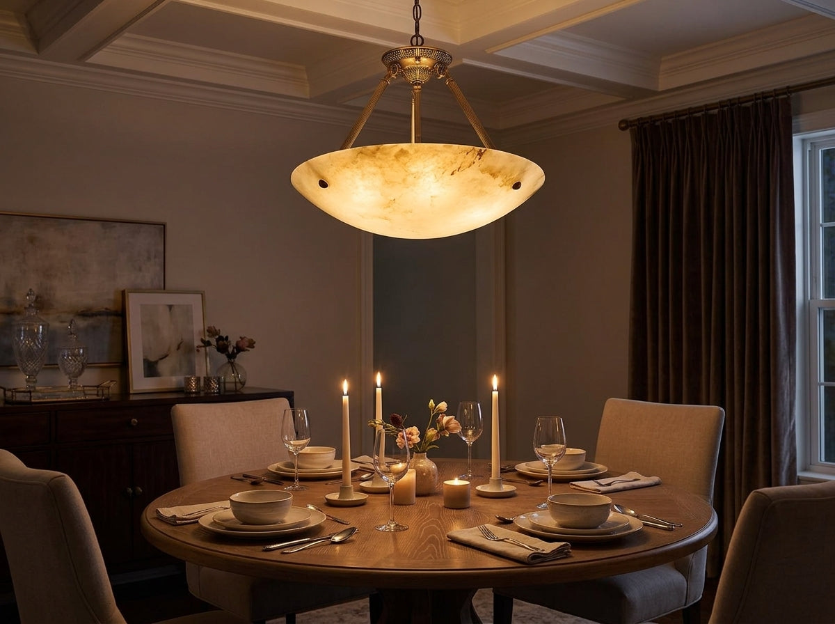 Alabaster Bowl Pendant - A Softer Glow for Every Room