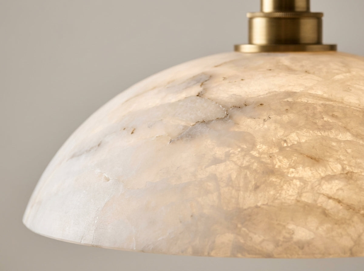 Alabaster Curve Pendant - Crafted From Genuine Stone