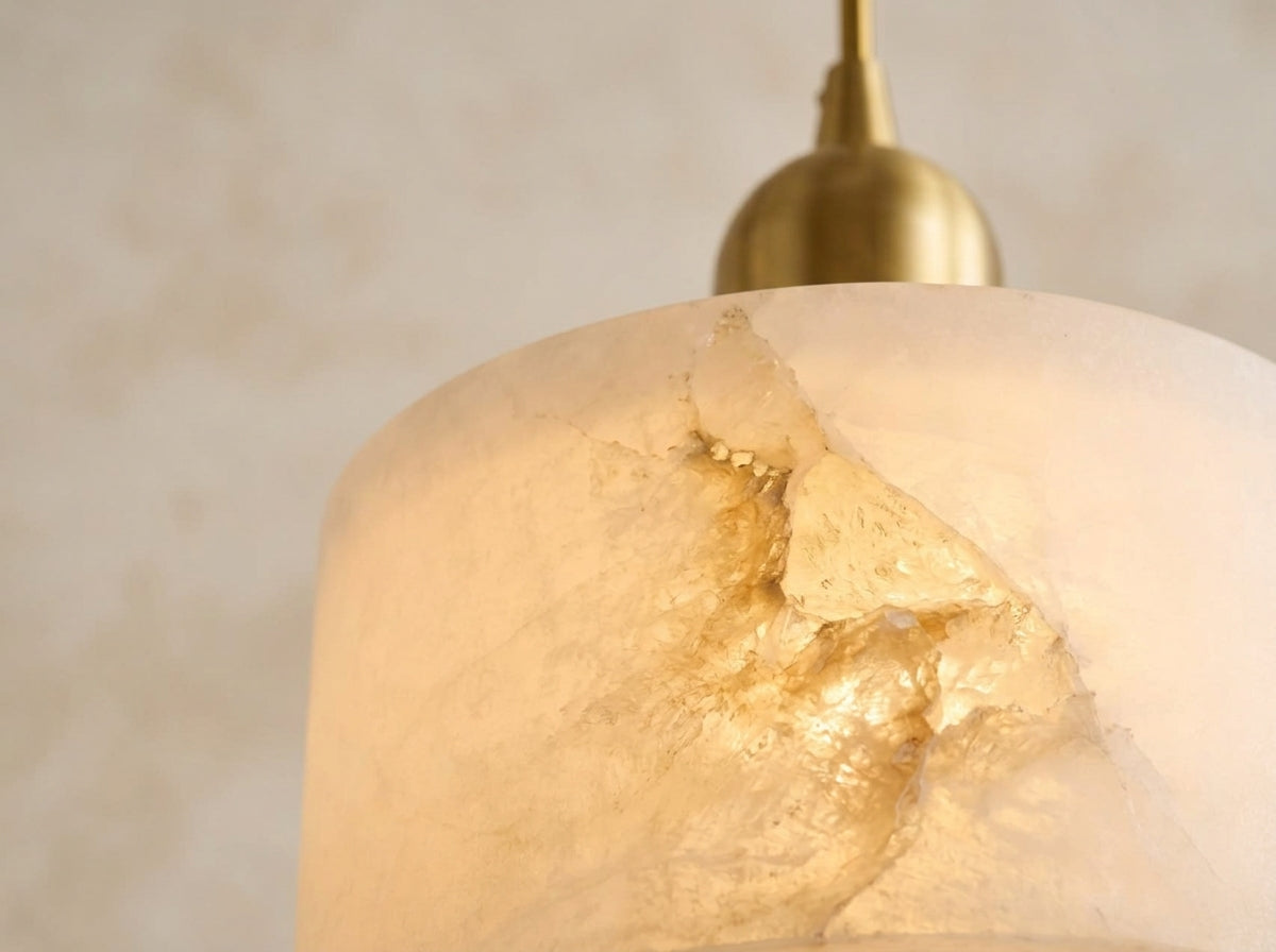 Alabaster Cylinder Pendant - Crafted to Feel Timeless
