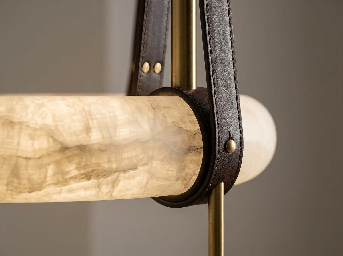 Alabaster Ring Pendant - Crafted From Genuine Natural Stone
