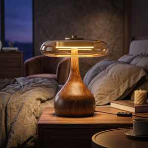 Amber Glass Mushroom Lamp - Main Product Image