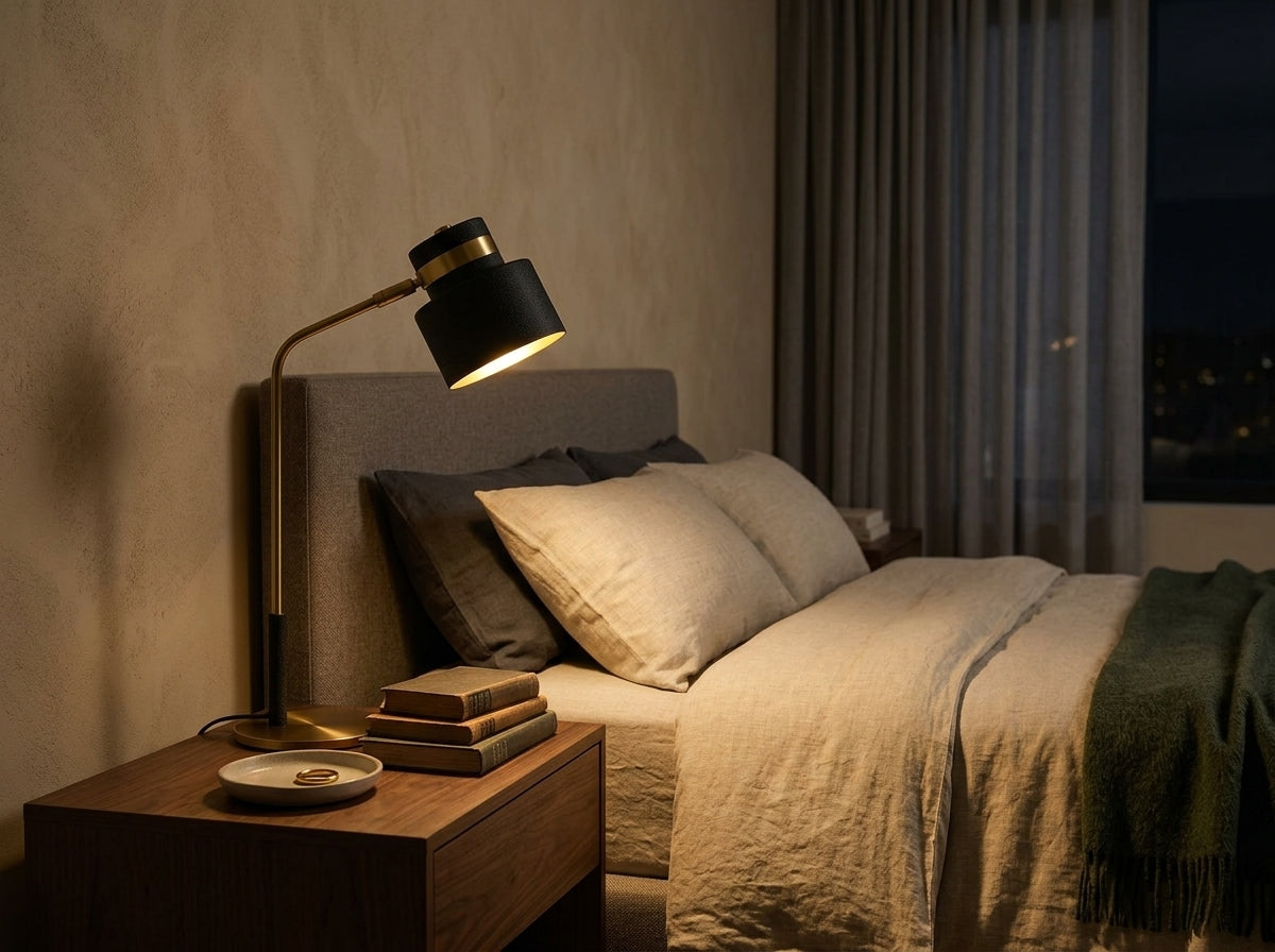 Brass Spotlight Task Lamp - Set the Mood for Evening Focus