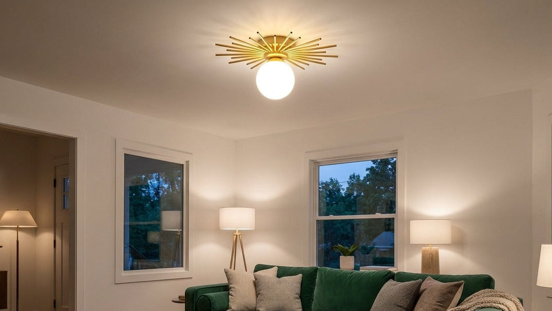 Brass Starburst Flush - Elevate Every Room's Mood