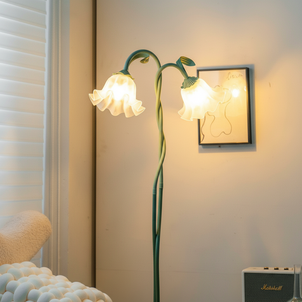 Elegant Calla Lily Inspired Floor Lamp with Sculptural Design