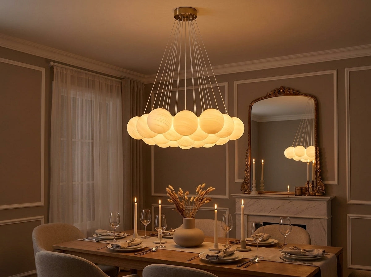 Cascade Globe Chandelier - Transform Your Evenings With Warm Light