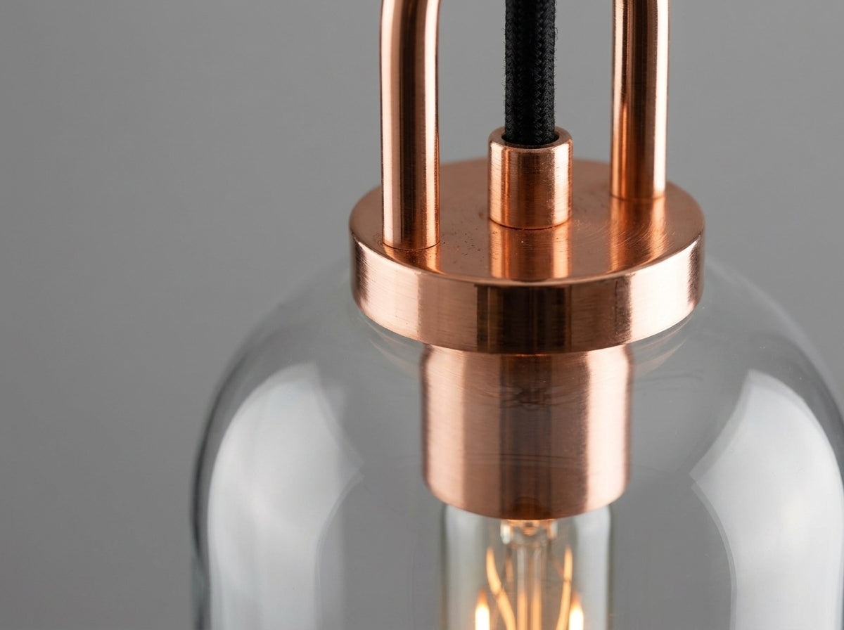 Copper Glass Pendant - Crafted for a Refined Glow