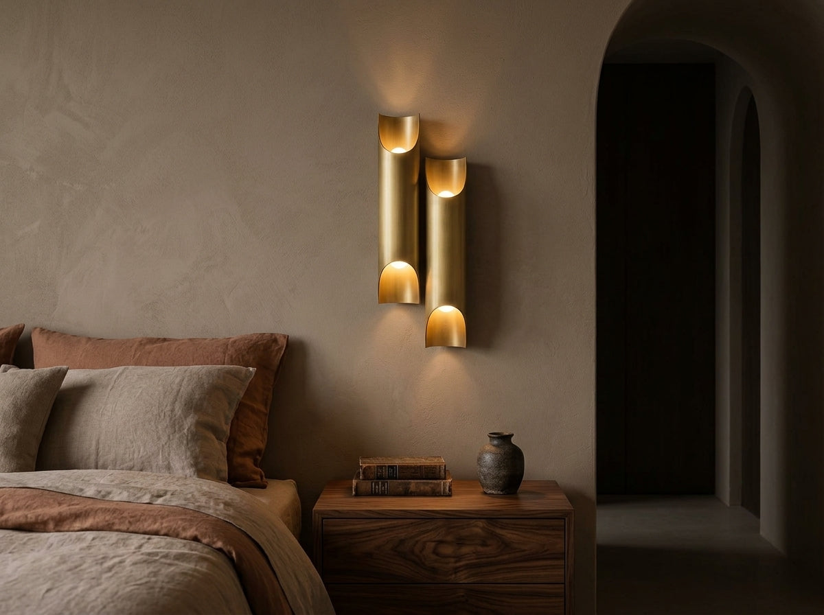 Dual Brass Wall Sconce - Sets a Warm, Refined Mood