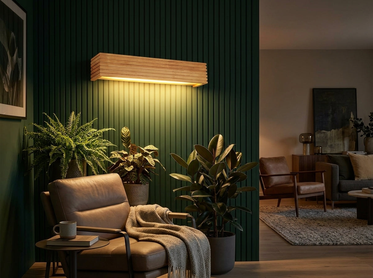 Floating Wood Wall Light - Sets a Warm, Inviting Mood