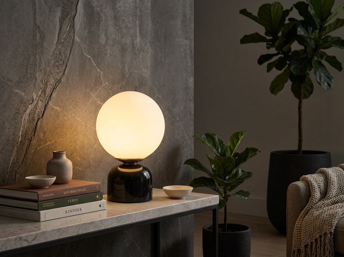 Marble Globe Lamp - Sets a Warm, Elevated Mood