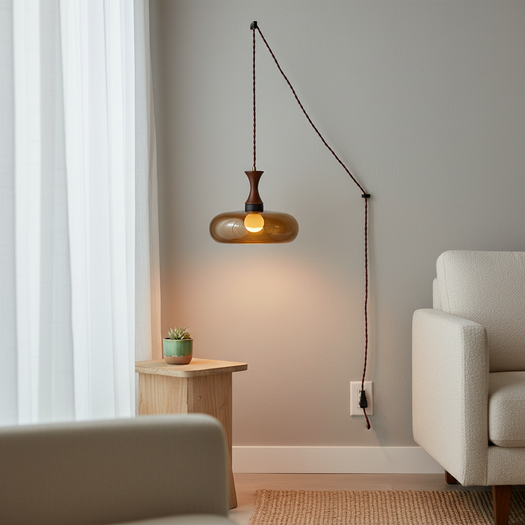 Mayon Plug-In Pendant Lamp with 15ft Cord