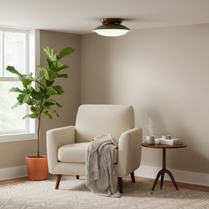 Paulo Mid-Century Dome Ceiling Light with Integrated LED