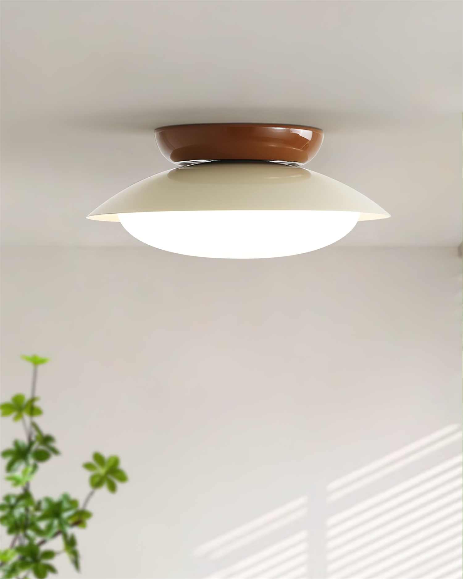 Paulo Mid-Century Dome Ceiling Light with Integrated LED