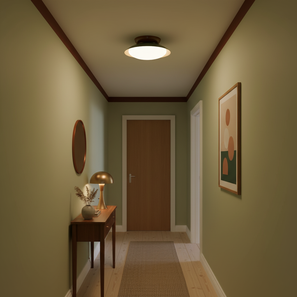 Paulo Mid-Century Dome Ceiling Light with Integrated LED
