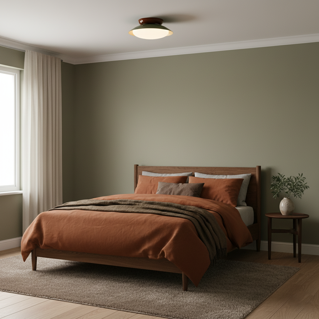 Paulo Mid-Century Dome Ceiling Light with Integrated LED