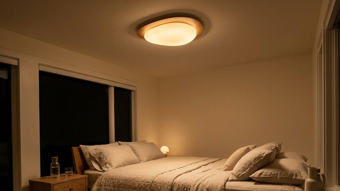 Pebble Wood Flush Light - Sets a Calm, Inviting Mood