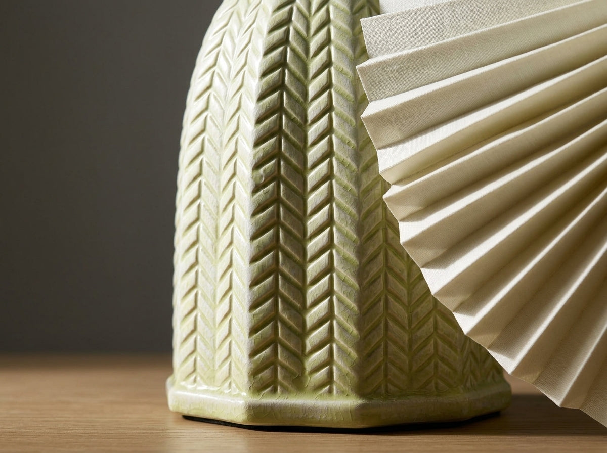 Pleated Ceramic Lamp - Crafted for Lasting Character