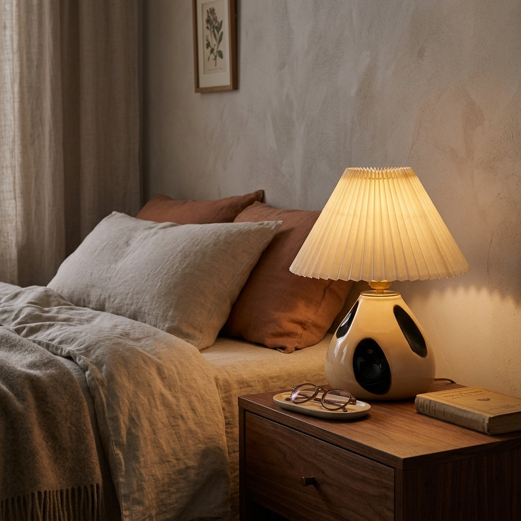 Pleated Ceramic Table Lamp - Main Product Image