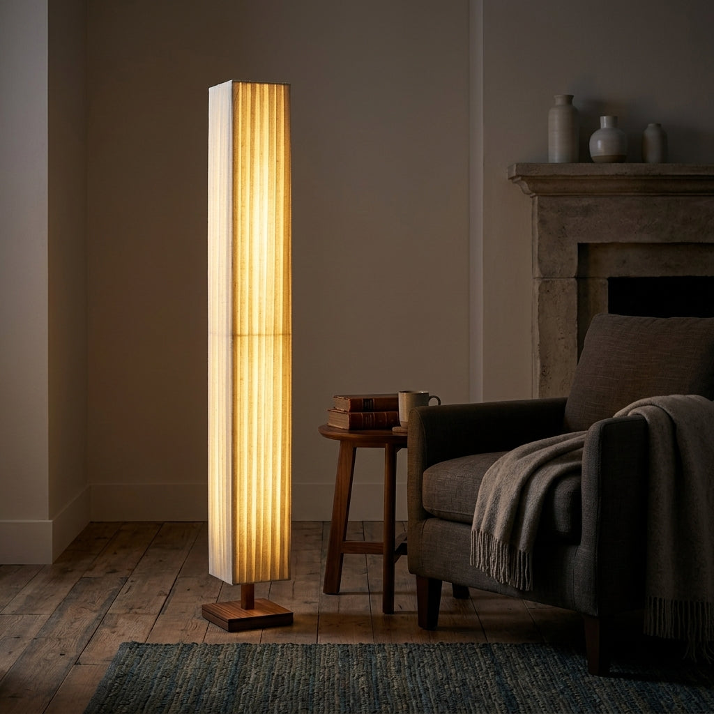 Pleated Fabric Floor Lamp - Main Product Image