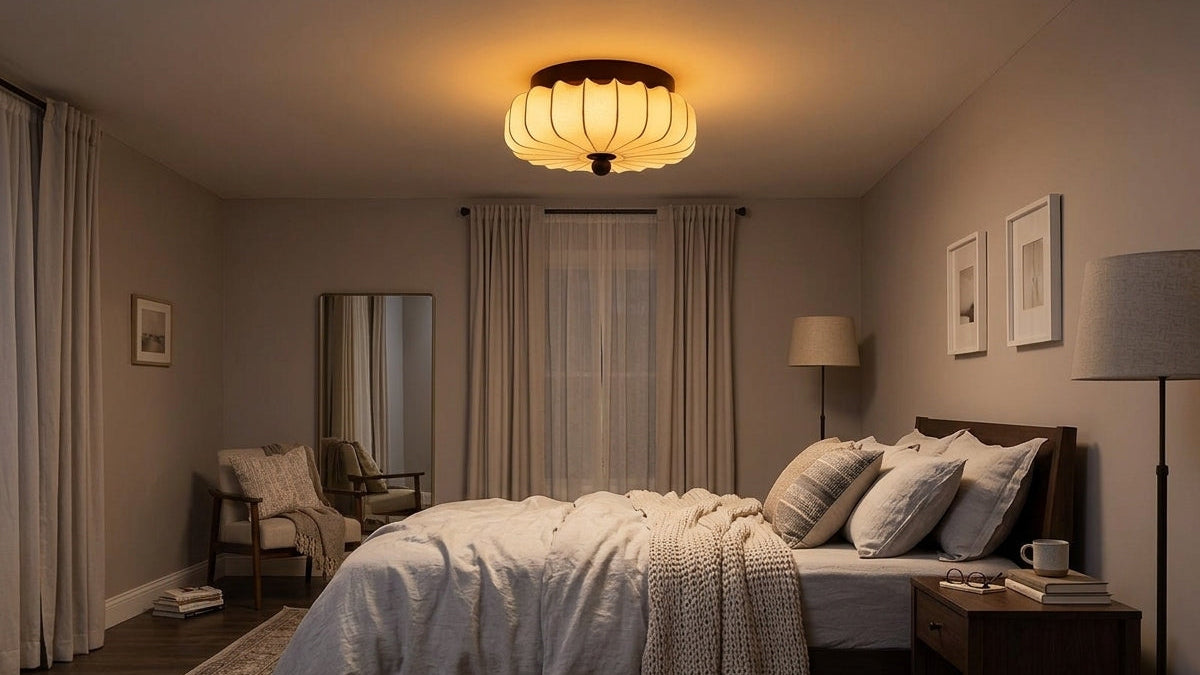 Pleated Fabric Flush Light - Elevate Every Evening