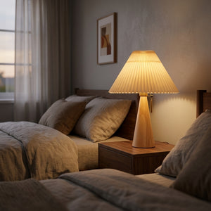 Pleated Wood Table Lamp - Main Product Image