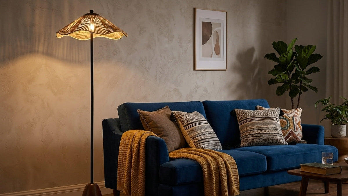 Raffia Bloom Floor Lamp - Elevate Your Room's Ambiance