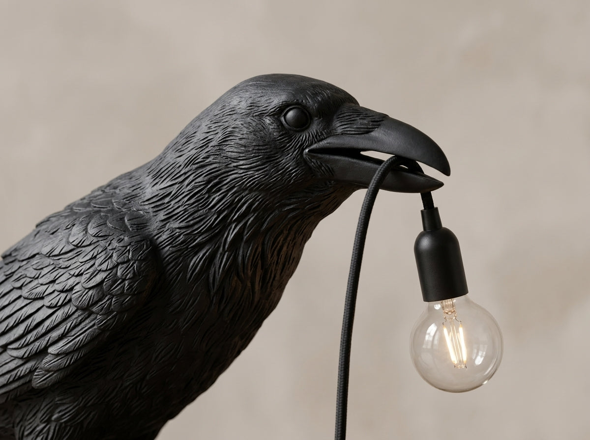 Raven Sculpture Lamp - Crafted for Sculptural Detail