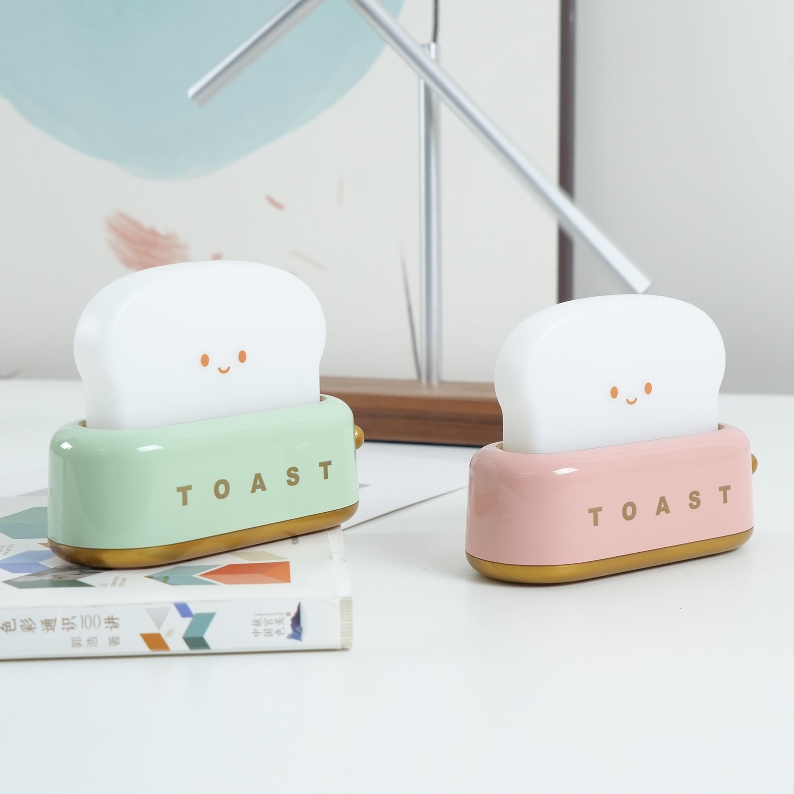 Rechargeable Toaster Table Lamp with Built-In Battery